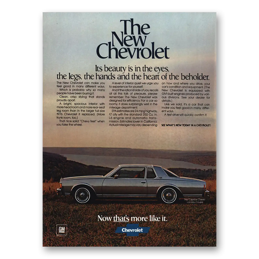 1978 Chevrolet Caprice Beauty Is In the Eyes Legs Hands Heart Vintage Magazine Print Ad