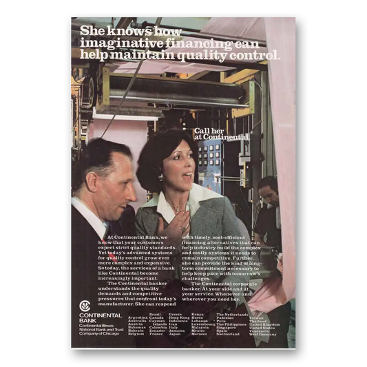 1978 Continental Bank Imaginative Financing Vintage Magazine Print Ad