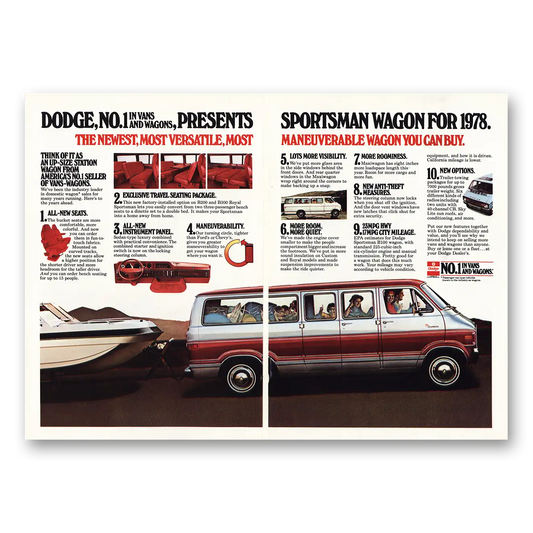 1978 Dodge Vans Sportsman Wagon Vintage Magazine Print Ad