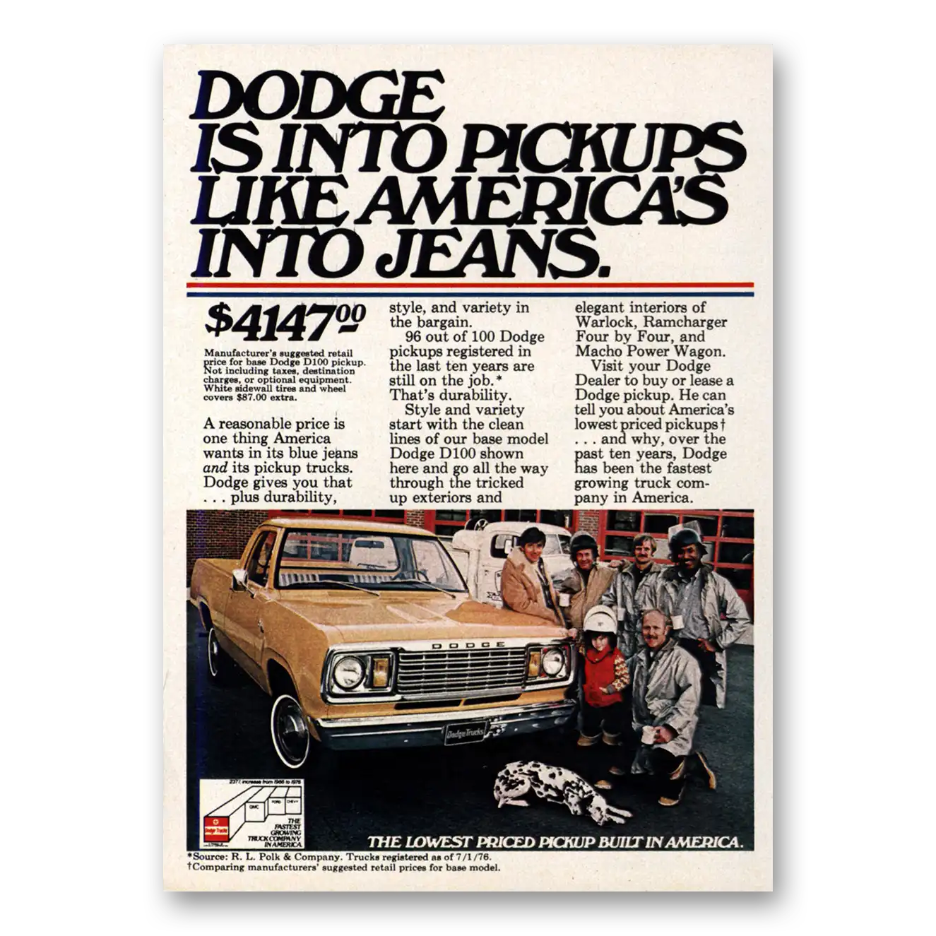 1978 Dodge Trucks Into Pickups Like Americas Into Jeans Vintage Magazine Print Ad