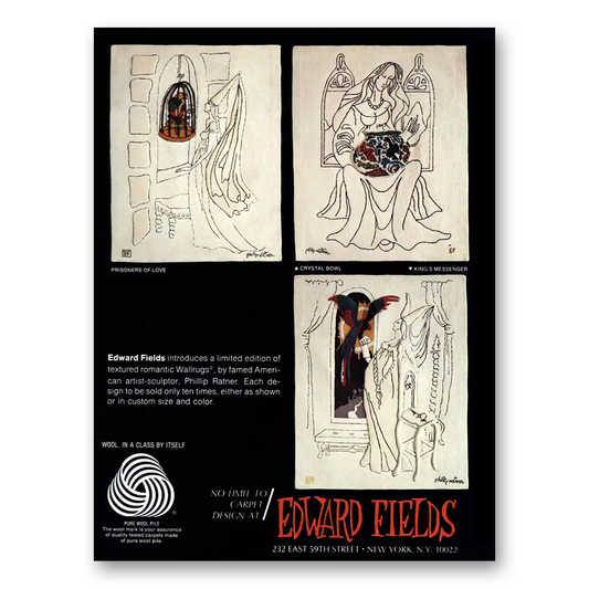 1978 Edward Fields Rugs Textured Romantic Wallrugs Vintage Magazine Print Ad