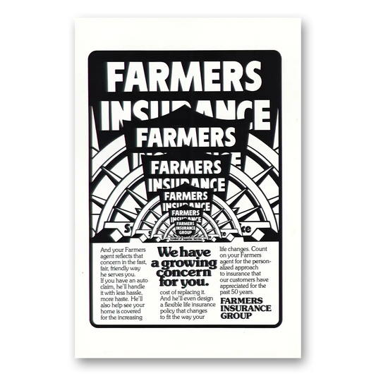 1978 Farmers Insurance Growing Concern Vintage Magazine Print Ad