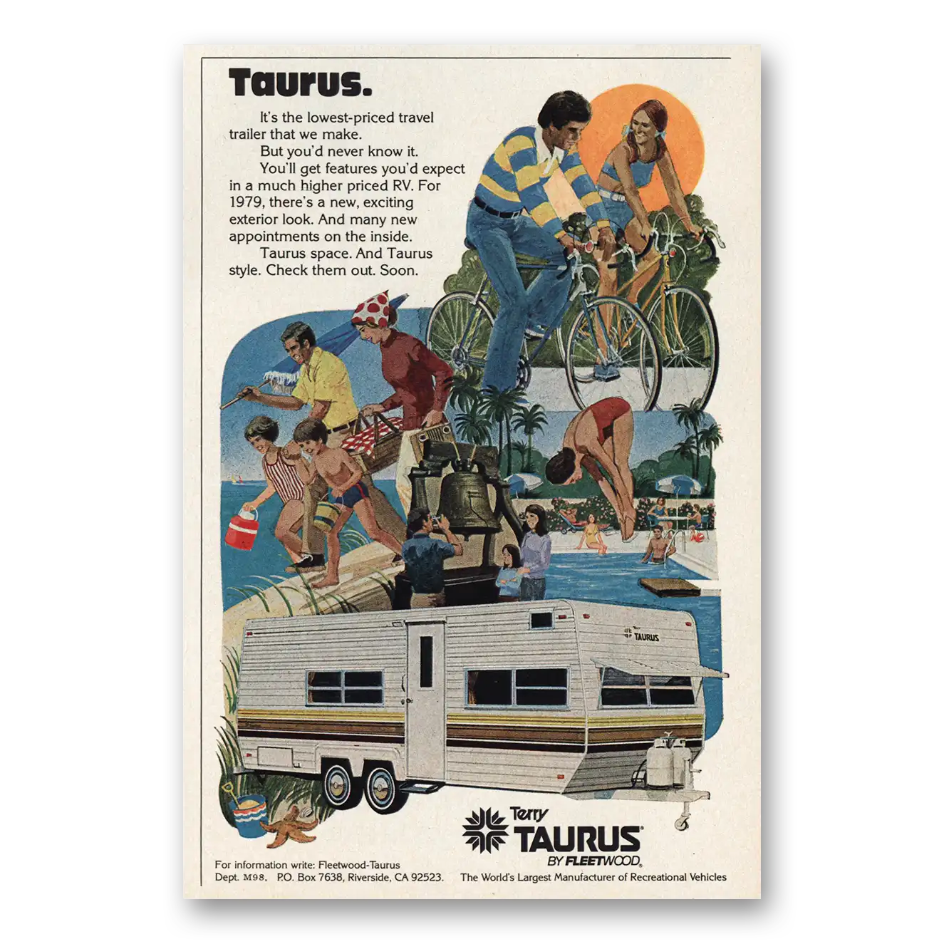 1978 Fleetwood Terry Taurus Vintage Magazine Print Ad