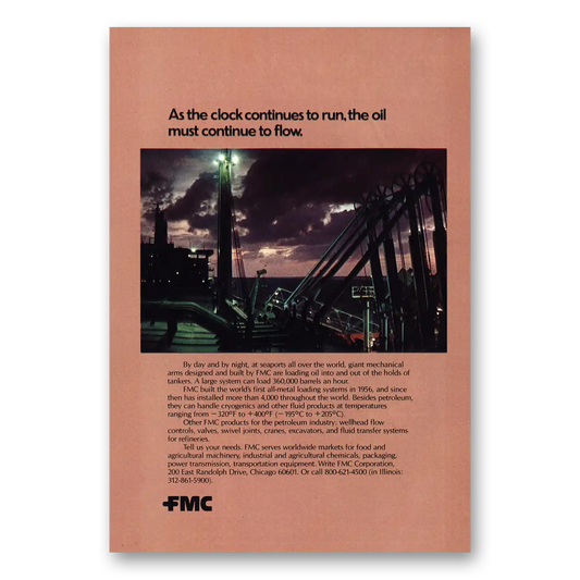 1978 FMC Clock Continues to Run Vintage Magazine Print Ad