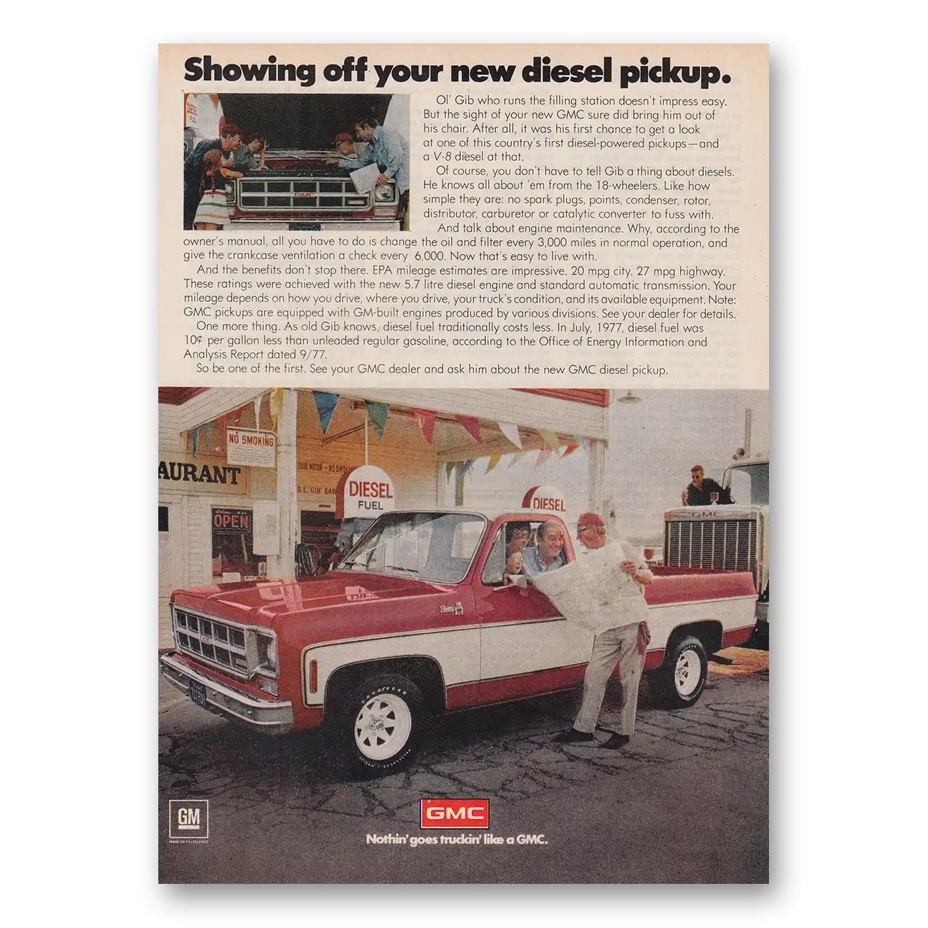 1978 GMC Trucks Showing Off Your New Diesel Pickup Vintage Magazine Print Ad