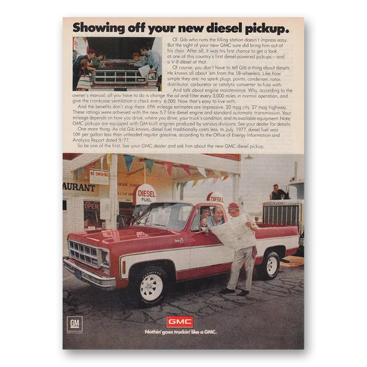 1978 GMC Trucks Showing Off Your New Diesel Pickup Vintage Magazine Print Ad