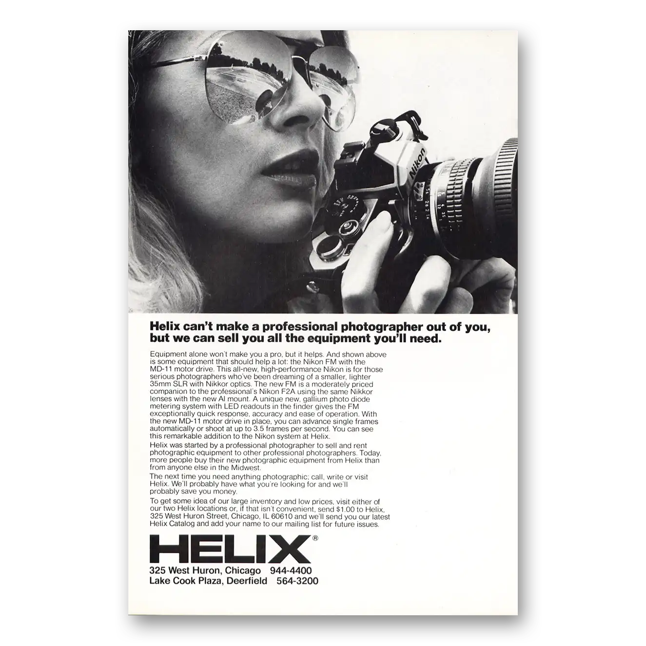 1978 Helix Camera Professional Photographer Out of You Vintage Magazine Print Ad