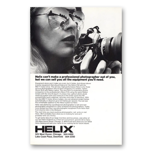 1978 Helix Camera Professional Photographer Out of You Vintage Magazine Print Ad