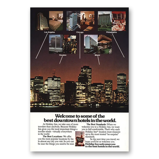 1978 Holiday Inn Best Downtown Hotels In the World Vintage Magazine Print Ad