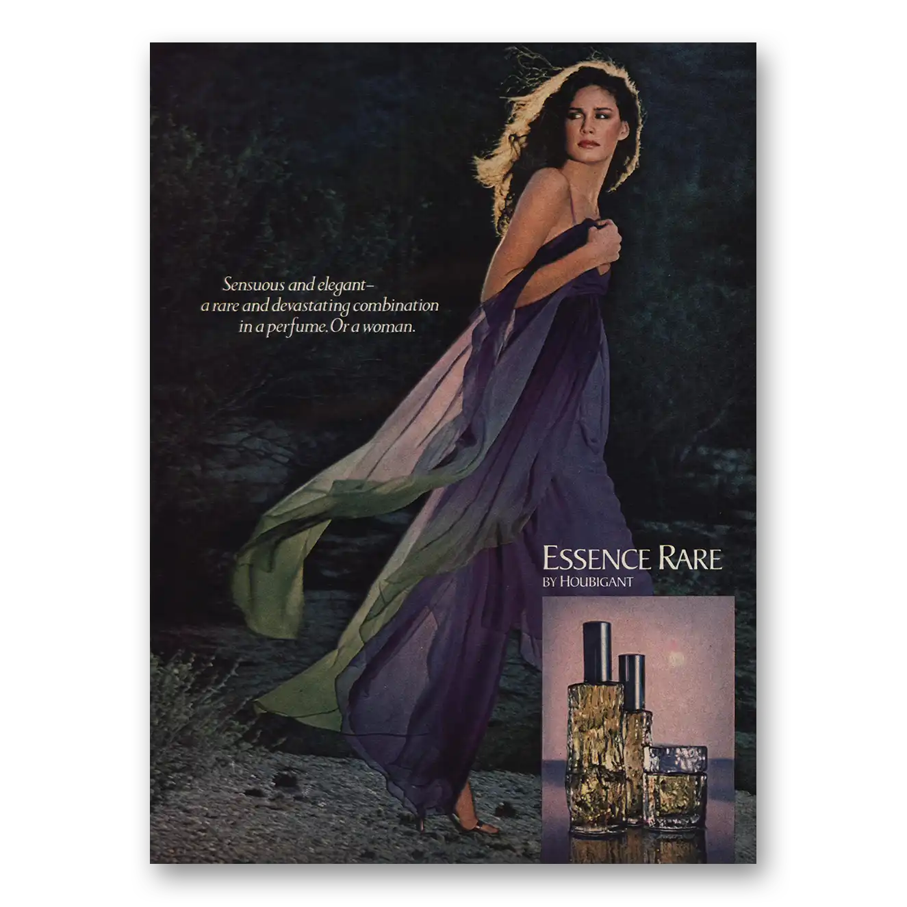 1978 Houbigant Essence Rare Perfume Vintage Magazine Print Ad