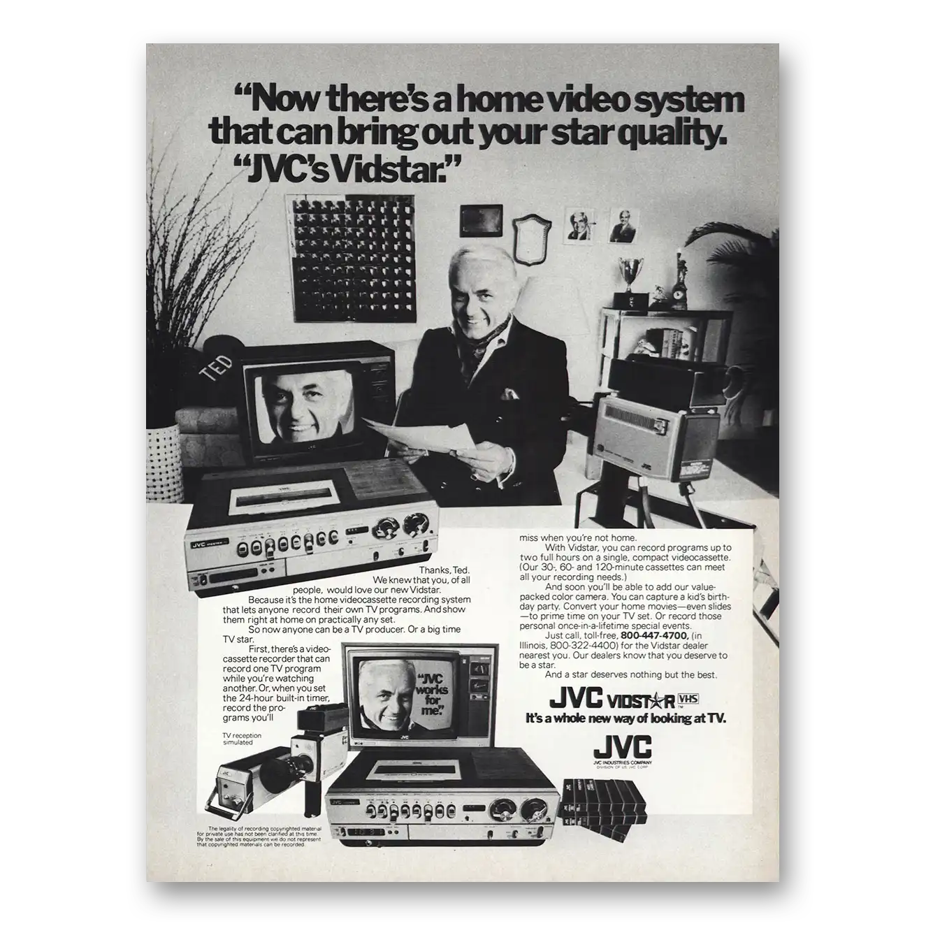 1978 JVC Vidstar Bring Out Your Star Quality Vintage Magazine Print Ad