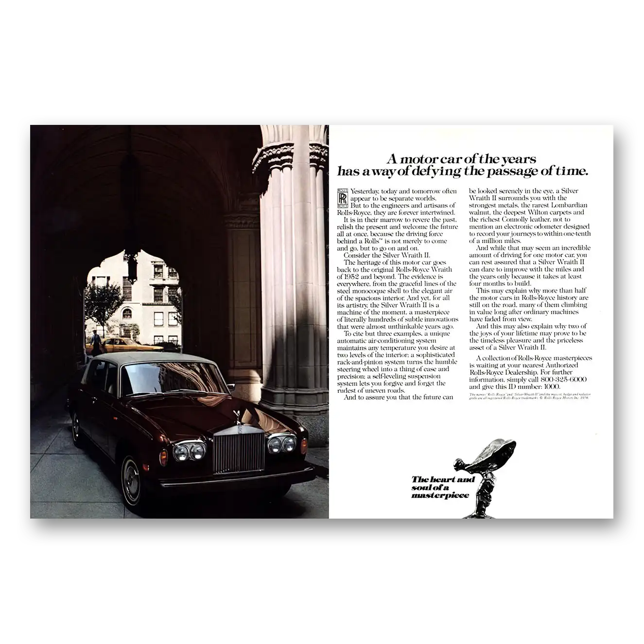 1978 Mercedes Benz Silver Wraith II Defying the Passage of Time Vintage Magazine Print Ad