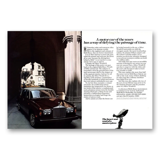 1978 Mercedes Benz Silver Wraith II Defying the Passage of Time Vintage Magazine Print Ad