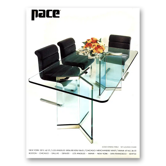 1978 Pace Furniture Dining Table and Lugano Chair Vintage Magazine Print Ad