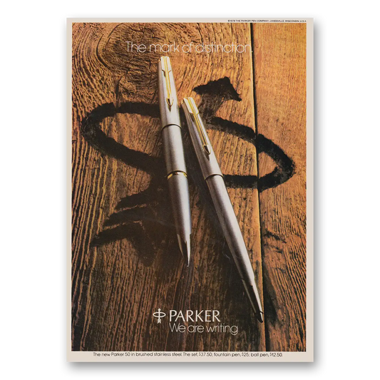 1978 Parker 50 Pen Mark of Distinction Vintage Magazine Print Ad