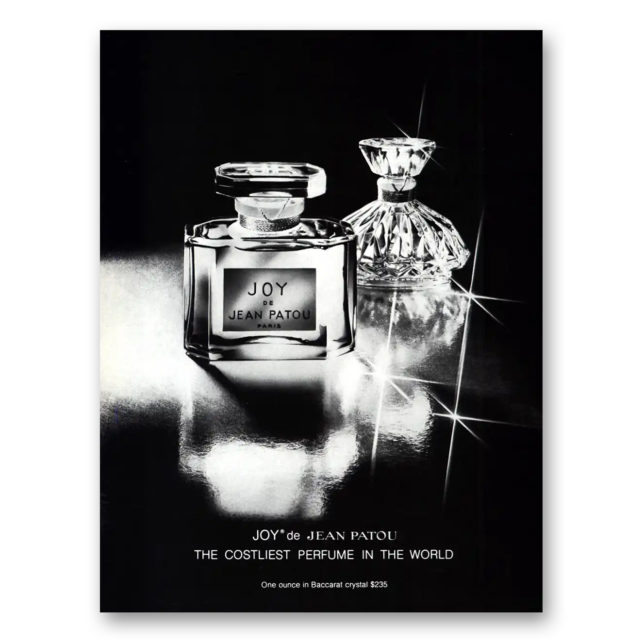 1978 Joy de Jean Patou Perfume Baccarat Crystal Vintage Magazine Print Ad