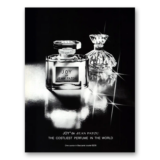 1978 Joy de Jean Patou Perfume Baccarat Crystal Vintage Magazine Print Ad