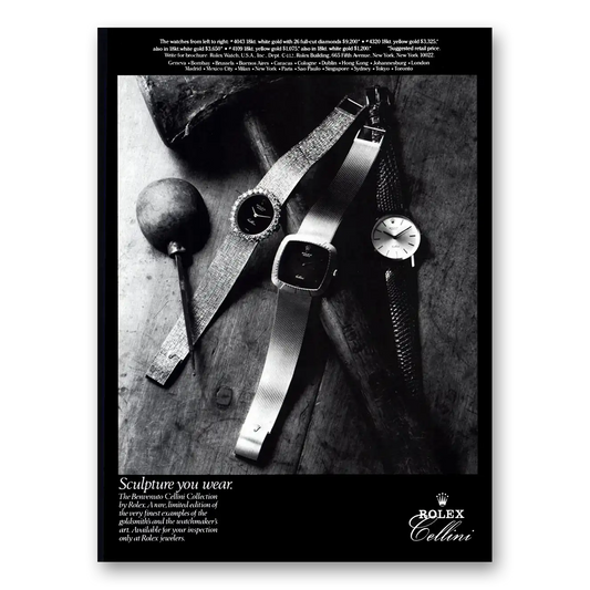 1978 Rolex Benvenuto Cellini Collection Vintage Magazine Print Ad