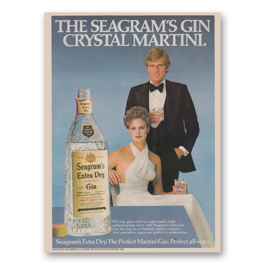 1978 Seagrams Extra Dry Gin Crystal Martini Vintage Magazine Print Ad