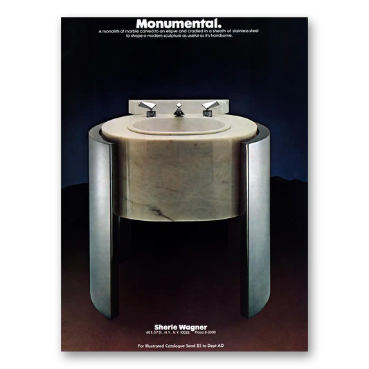 1978 Sherle Wagner Bath Fixtures Monumental Vintage Magazine Print Ad