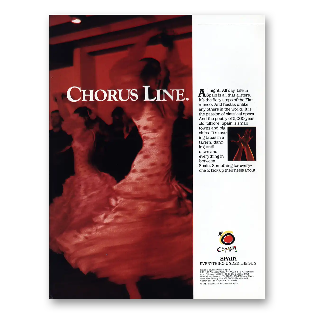 1987 Spain Chorus Line Vintage Magazine Print Ad