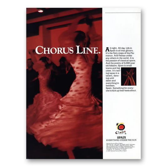 1987 Spain Chorus Line Vintage Magazine Print Ad