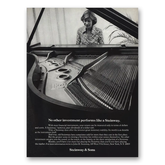 1978 Steinway Piano No Other Investment Performs Vintage Magazine Print Ad