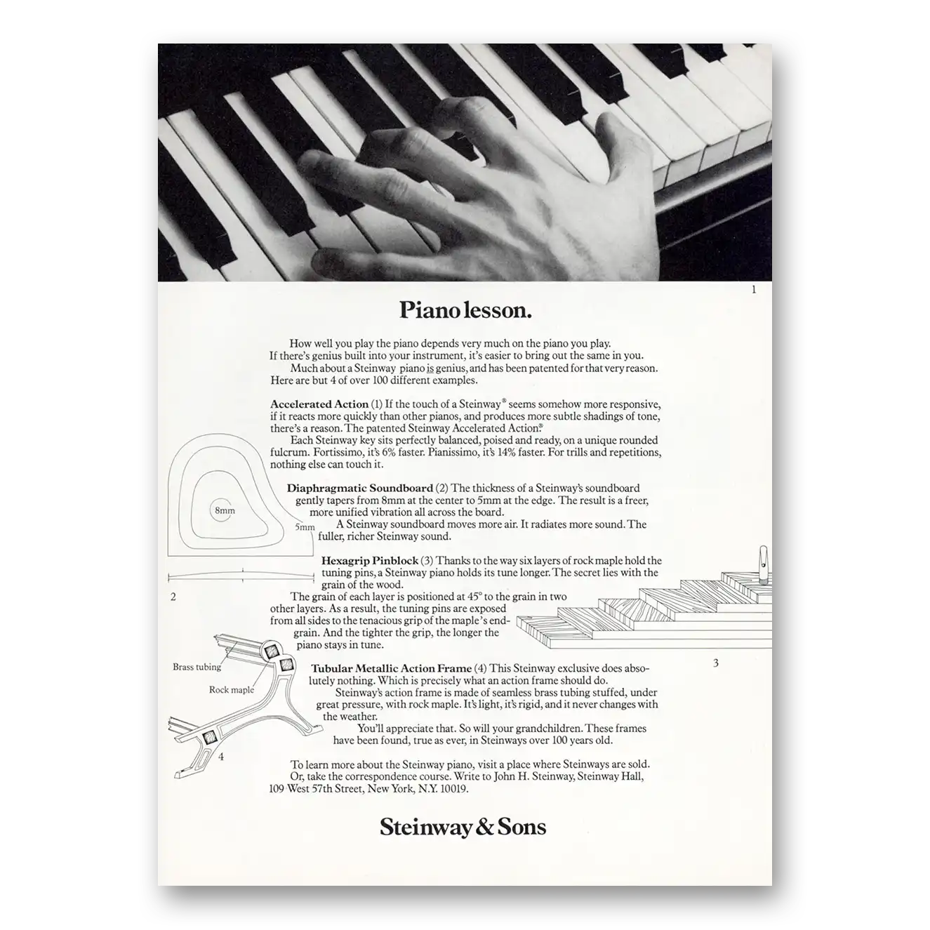 1978 Steinway Piano Piano Lesson Vintage Magazine Print Ad