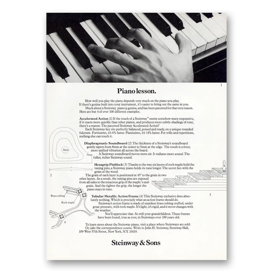 1978 Steinway Piano Piano Lesson Vintage Magazine Print Ad