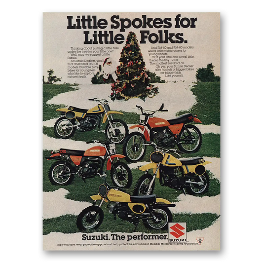 1978 Suzuki Motorcycles Motocross Little Spokes for Little Folks Vintage Magazine Print Ad