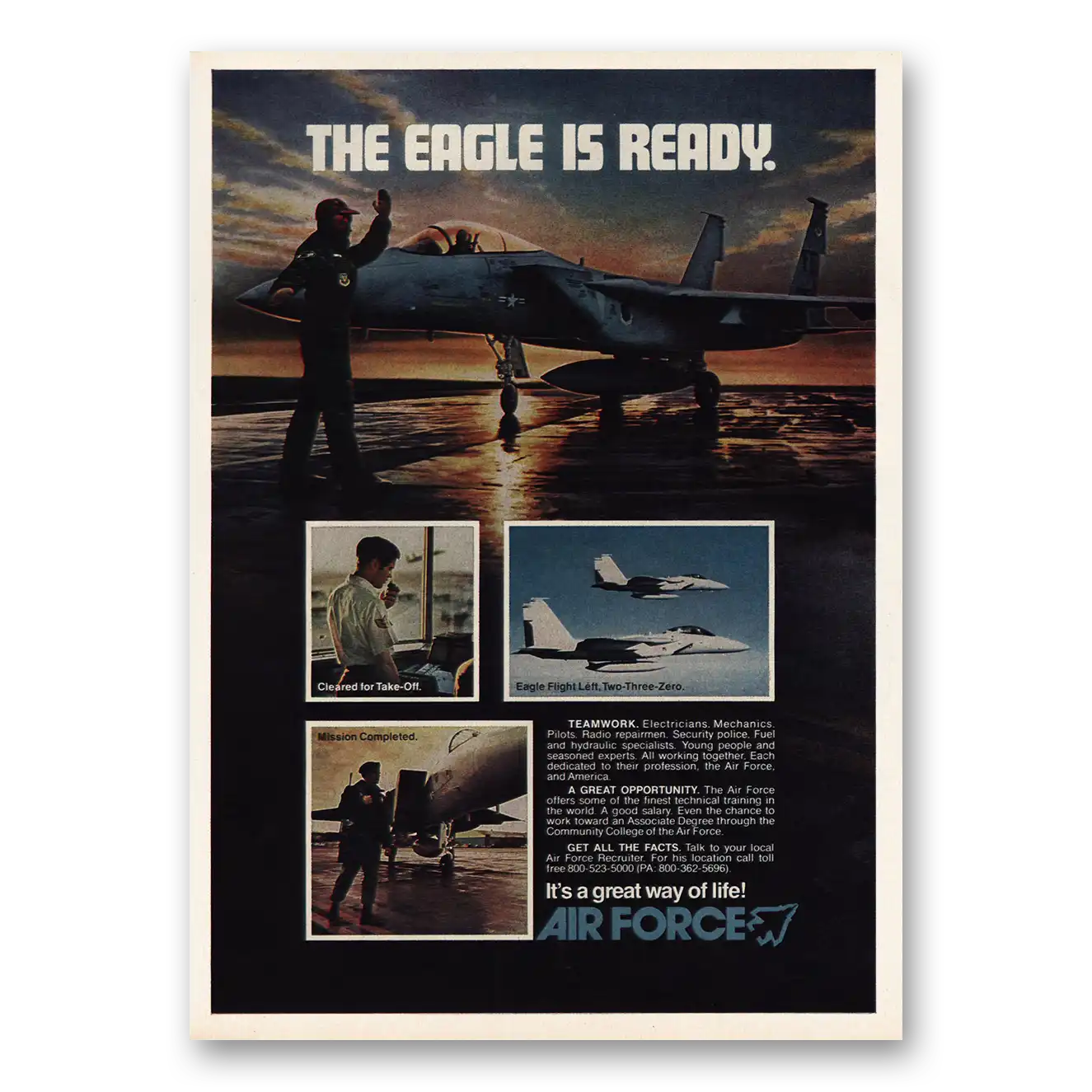 1978 US Air Force Eagle Is Ready Vintage Magazine Print Ad