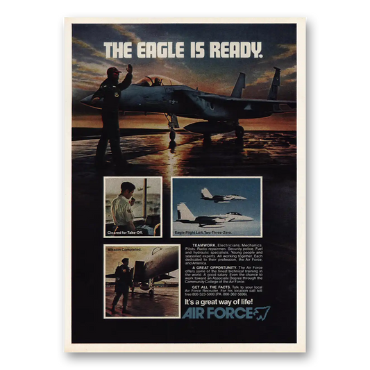 1978 US Air Force Eagle Is Ready Vintage Magazine Print Ad