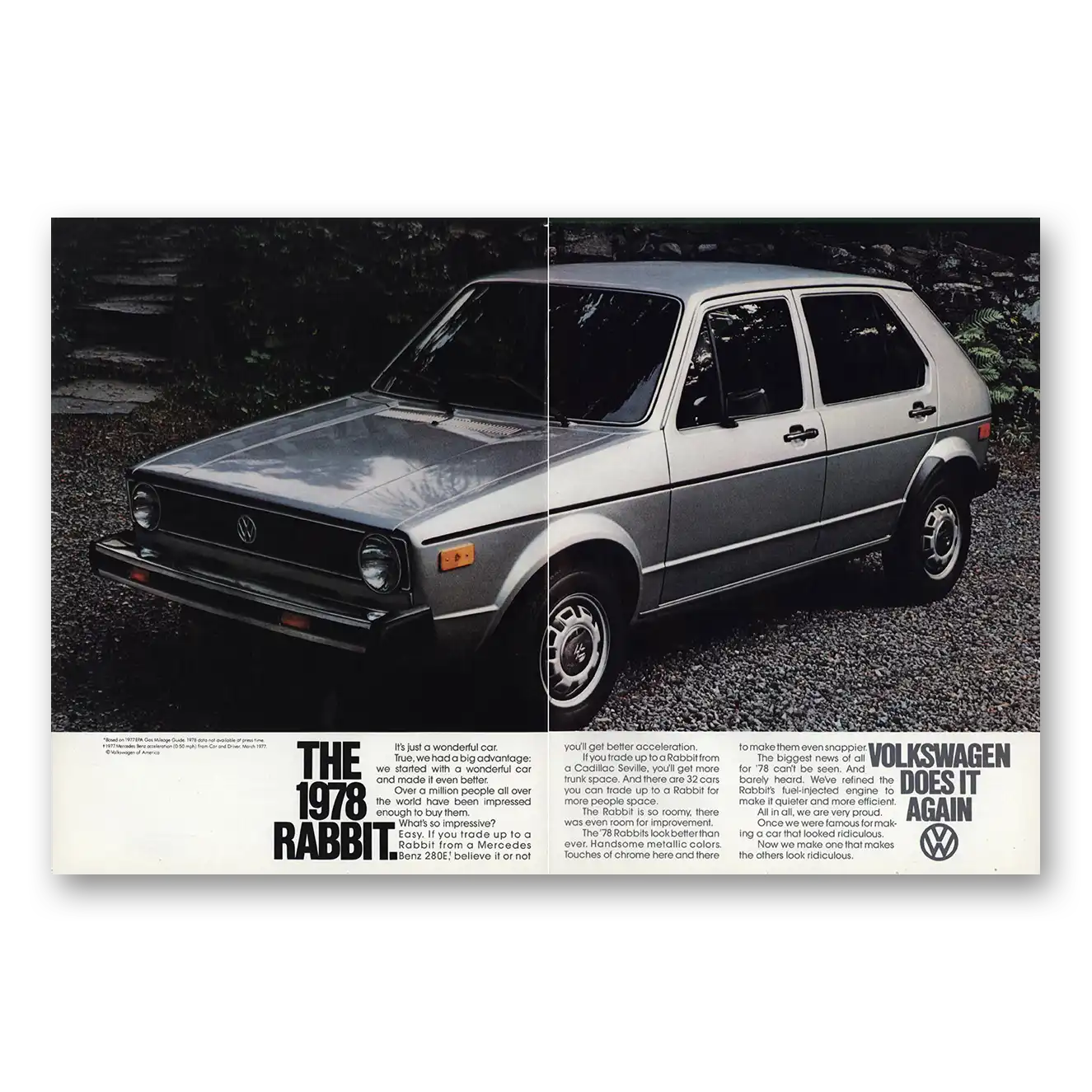 1978 Volkswagen Rabbit Just a Wonderful Car Vintage Magazine Print Ad