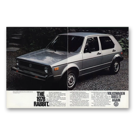 1978 Volkswagen Rabbit Just a Wonderful Car Vintage Magazine Print Ad