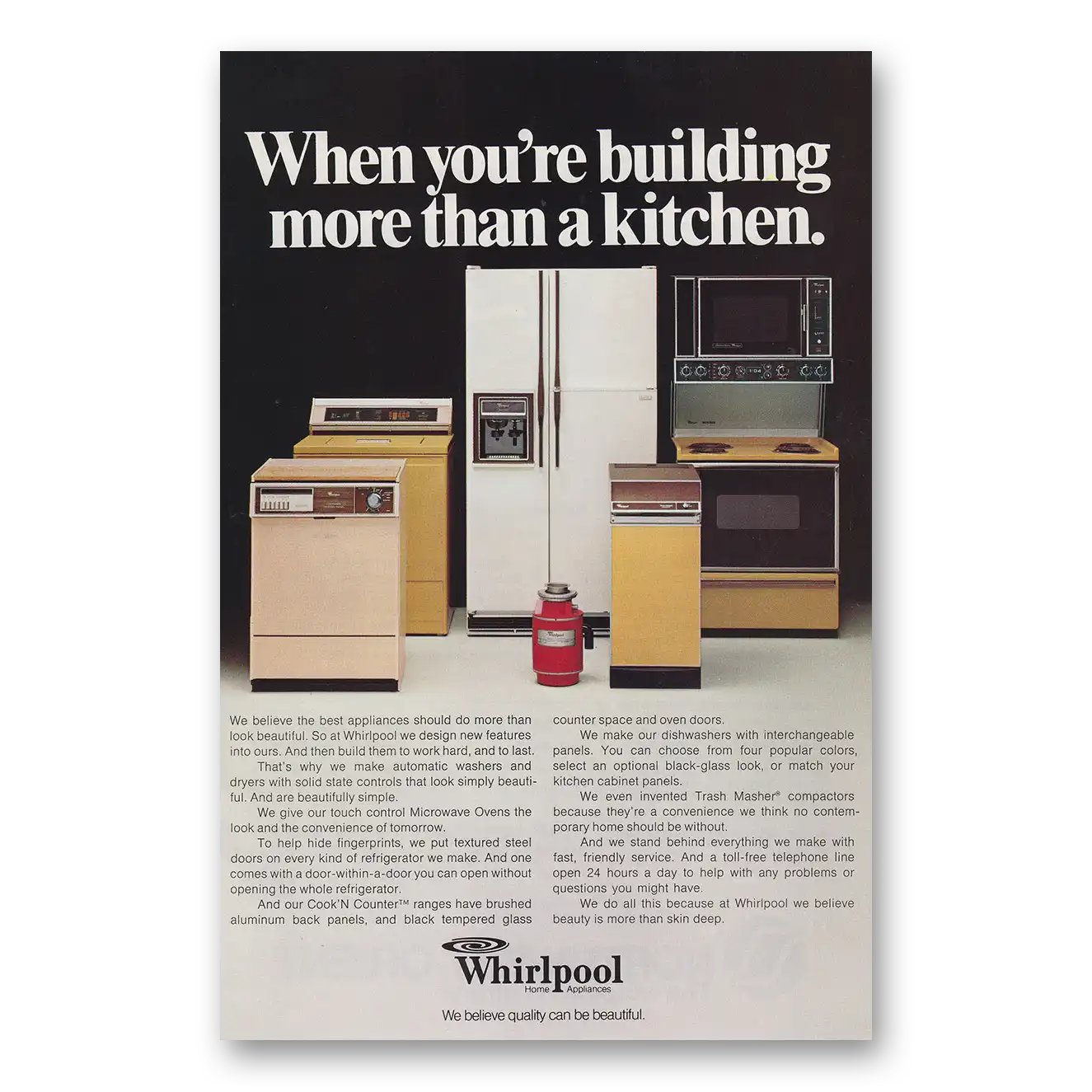 1978 Whirlpool When You're Building More Than a Kitchen Vintage Magazine Print Ad