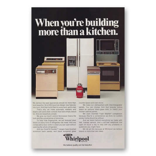 1978 Whirlpool When You're Building More Than a Kitchen Vintage Magazine Print Ad