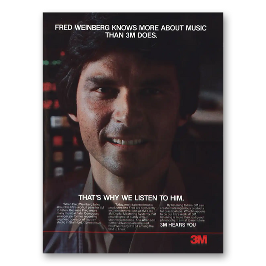 1979 3M Digital Mastering Systems Fred Weinberg Knows More About Music Vintage Magazine Print Ad