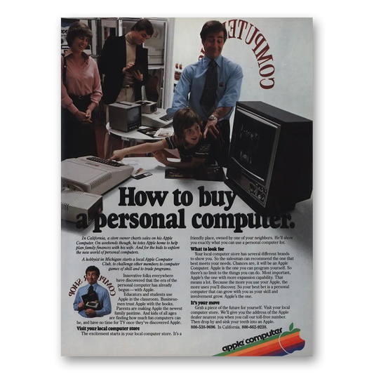 1979 Apple Computer How to Buy a Personal Computer Vintage Magazine Print Ad