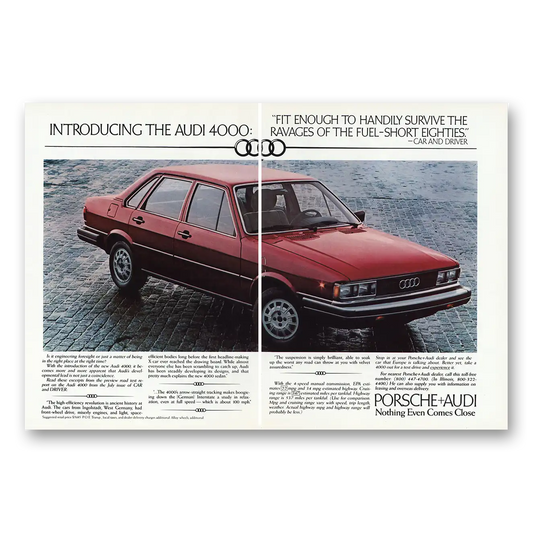 1979 Audi 4000 Fit Enough To Handily Survive Vintage Magazine Print Ad