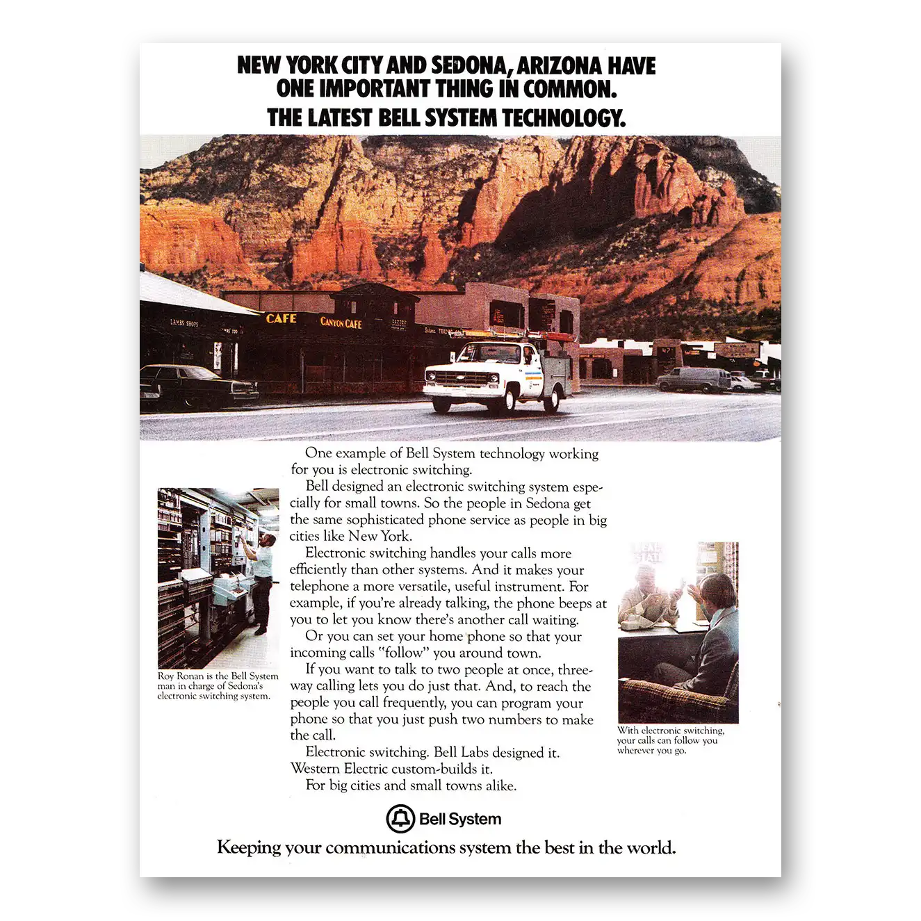 1979 Bell Telephone New York City and Sedona Arizona Vintage Magazine Print Ad