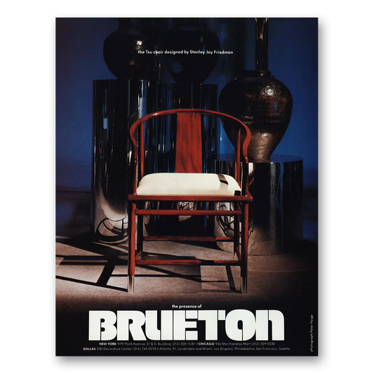 1979 Brueton Chairs Tsu Chair Stanley Jay Friedman Vintage Magazine Print Ad