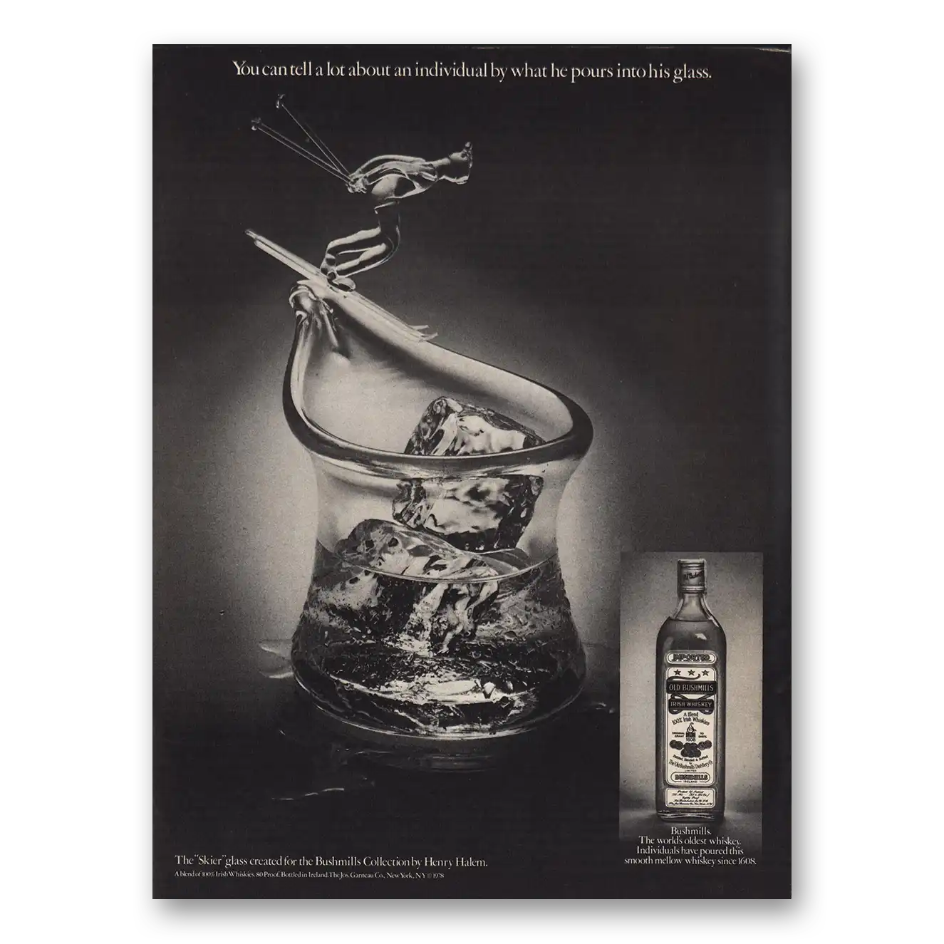 1979 Old Bushmills Whiskey You Can Tell a Lot Vintage Magazine Print Ad