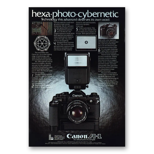 1979 Canon Camera Hexa Photo Vintage Magazine Print Ad