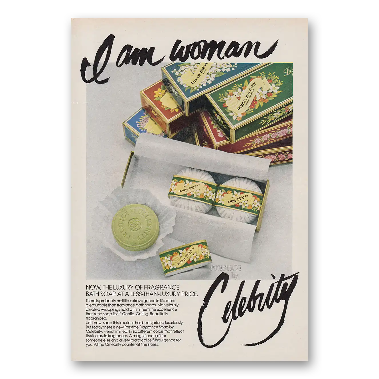 1979 Celebrity Fragrance I Am Woman Vintage Magazine Print Ad