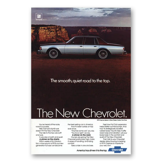 1979 Chevrolet Caprice Smooth Quiet Road to the Top Vintage Magazine Print Ad