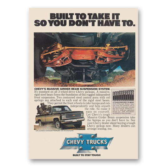 1979 Chevrolet Trucks Built to Take It So You Don’t Have To Vintage Magazine Print Ad