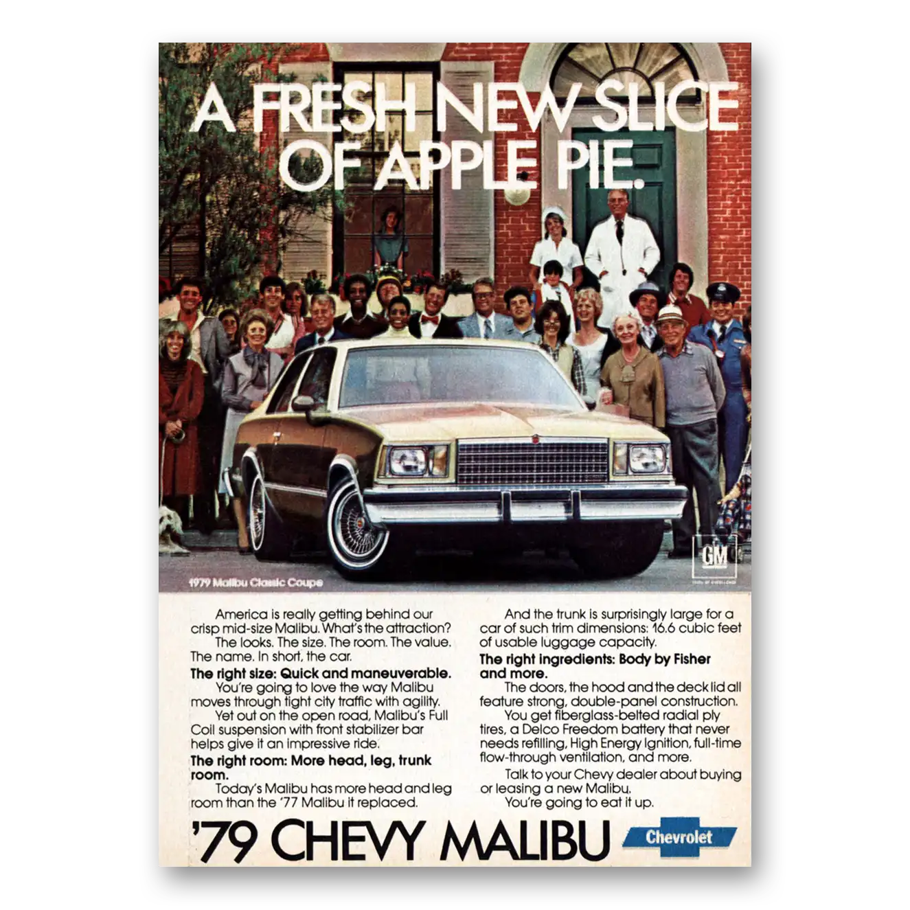 1979 Chevrolet Malibu Slice of Apple Pie Vintage Magazine Print Ad