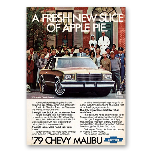 1979 Chevrolet Malibu Slice of Apple Pie Vintage Magazine Print Ad