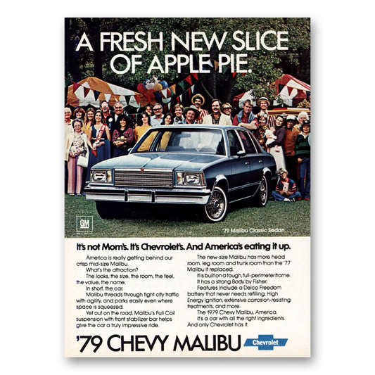 1979 Chevrolet Malibu Classic Slice of Apple Pie Vintage Magazine Print Ad