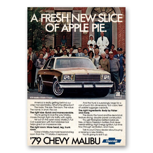 1978 Chevrolet Malibu Fresh New Slice of Apple Pie Doctors Vintage Magazine Print Ad